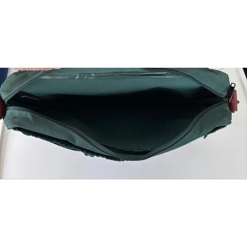 Vintage London Fog Canvas Briefcase Messenger Bag Green Laptop Travel